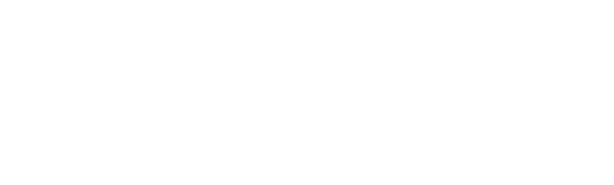 Kolmen kampuksen urheiluopiston logo, valkoisena versiona